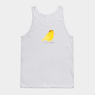 Yellow Canary Bird with hat Tank Top